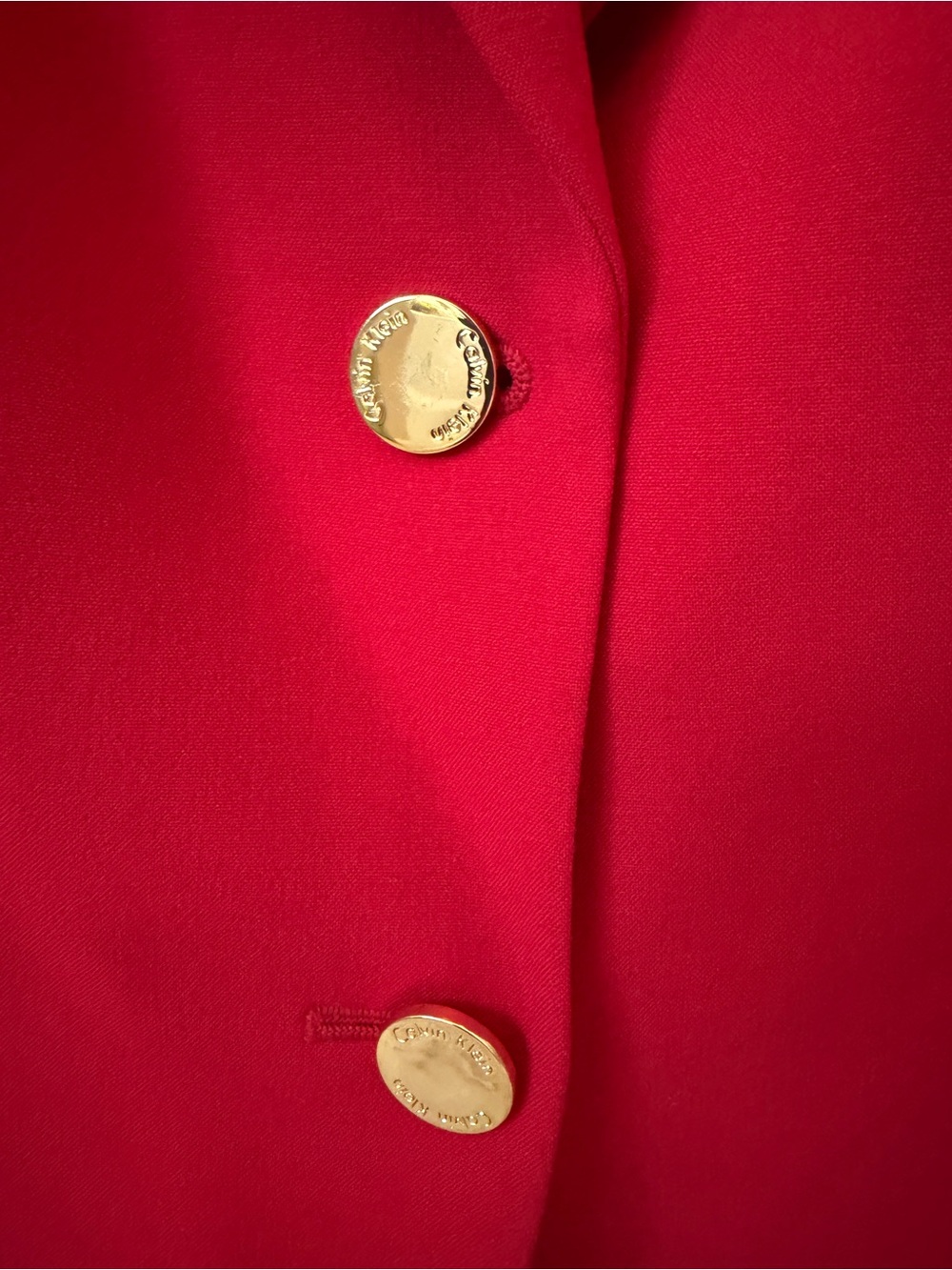 Calvin Klein Red Tailored Blazer with Gold Buttons - Picture 4 of 4